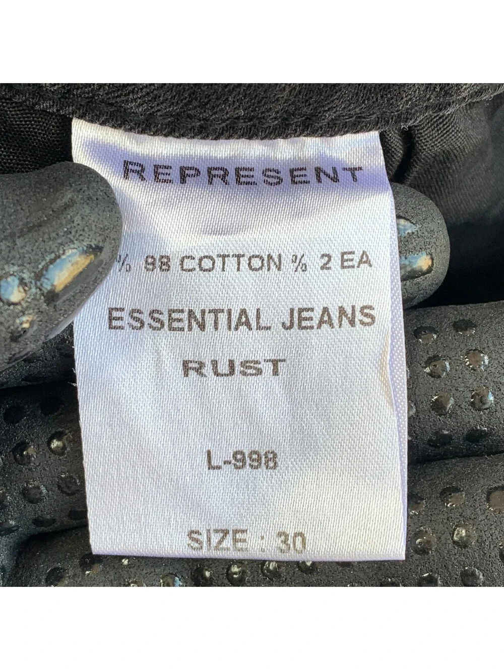 Represent Men's Essential Rust Slim Jeans Size 30 Black